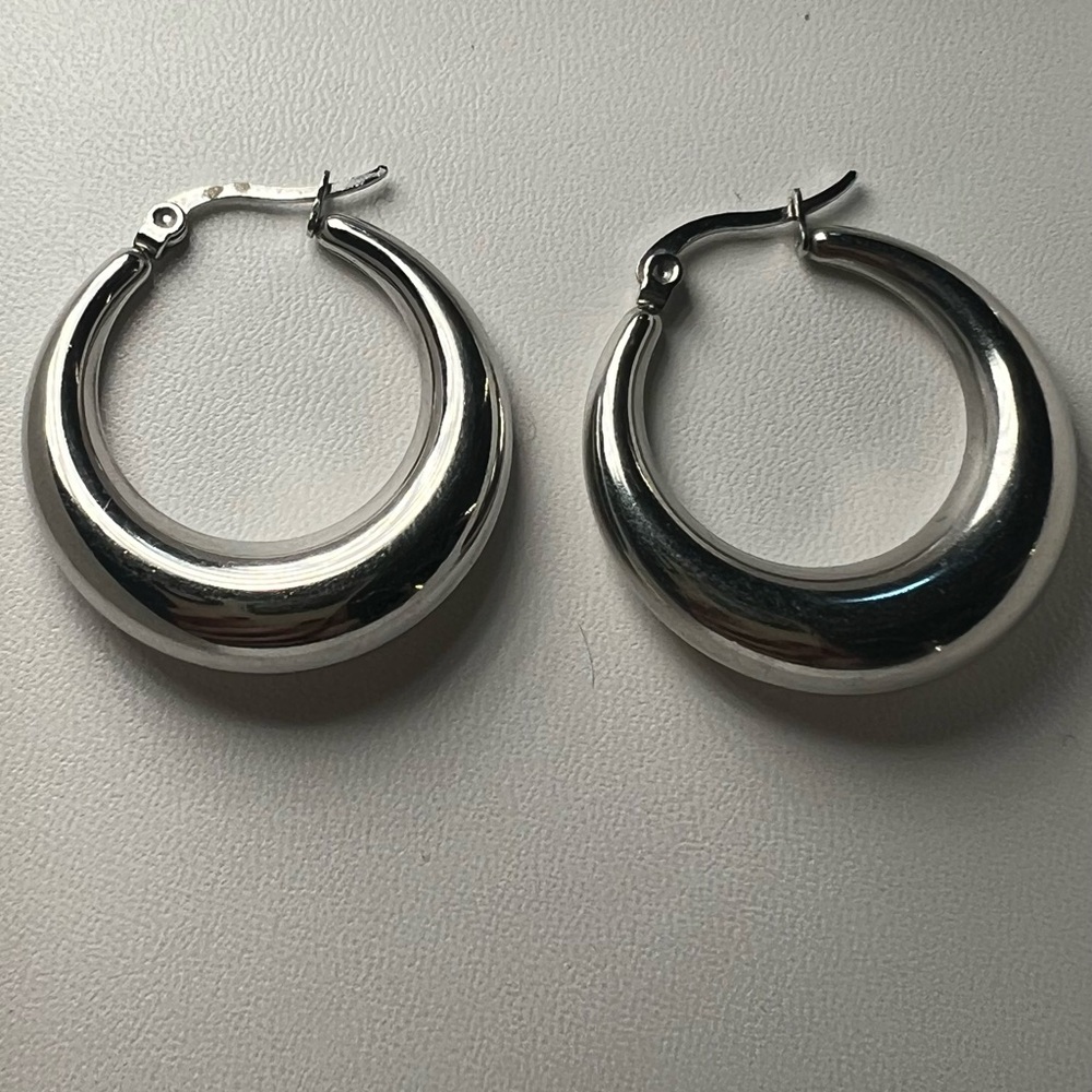 Elegant Silver Hoop Earrings